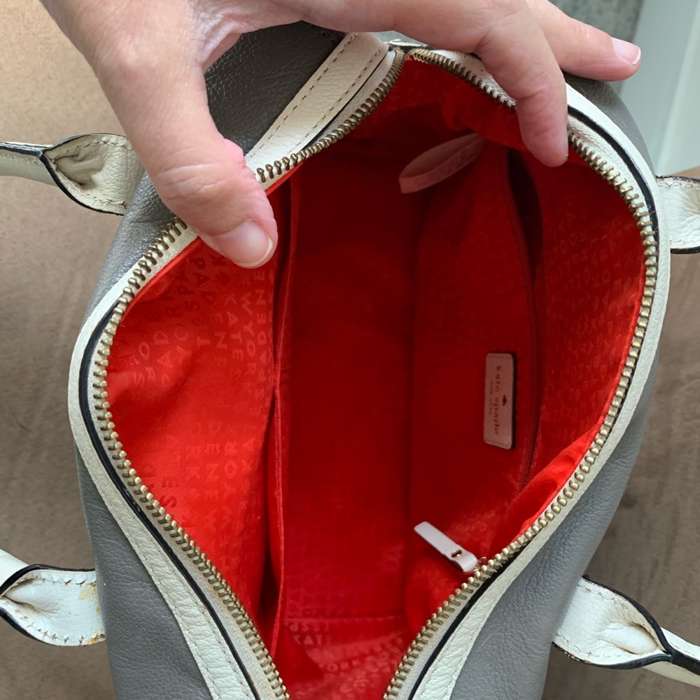 Kate Spade Alice Court KAYA Convertible Satchel Gray Off White - Picture 5 of 5